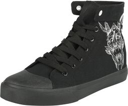 Trainers with Devil and Snake Print, Gothicana by EMP, Sneakers High