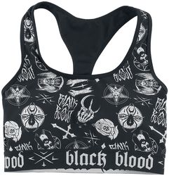 Bikini top with occult symbols, Black Blood by Gothicana, Bikini Top