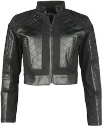 Short jacket with faux leather details, Gothicana by EMP, Between-seasons Jacket
