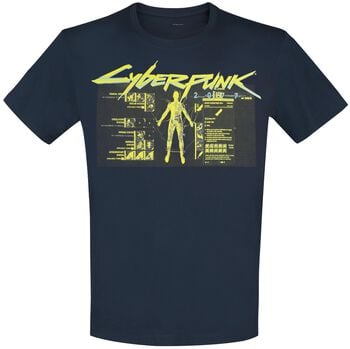"2077 - Vitruvian Man" T-shirt navy by Cyberpunk, view 1