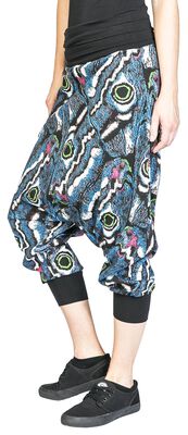 Harem Trousers with Peacock Feather Print