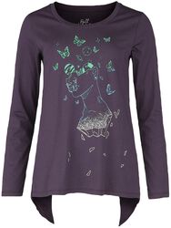 Long-sleeved shirt with galaxy butterfly print, Full Volume by EMP, Long-sleeve Shirt