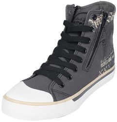 High-cut trainers with print, Rock Rebel by EMP, Sneakers High