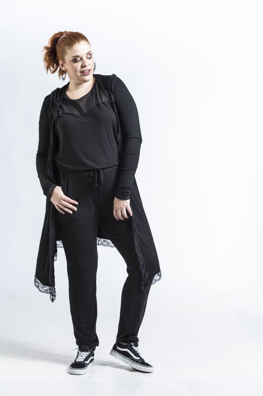 Gothicana By EMP Cardigan Nero Con Maniche Svasate Per Donna – Abbigliamento Gothic, 95% Viscosa, Lavabile