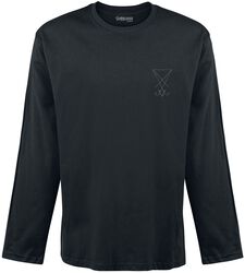 Black Long-Sleeve Shirt with Embroidery on the Chest