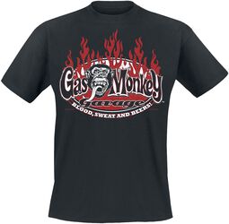 Blood, sweat and red flames, Gas Monkey Garage, T-Shirt