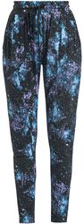 Relaxed Black Trousers with Galaxy Print