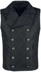Black Vest with Double Button Placket