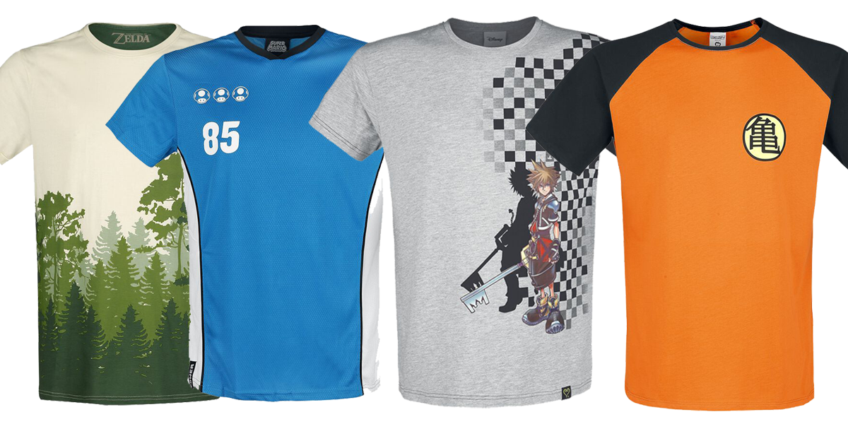 selection of gaming t shirts